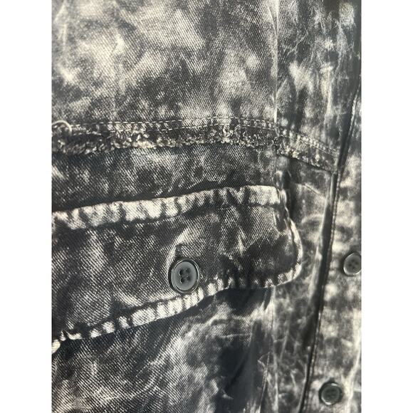 Michelle Mae Womens Y2K Acid Wash Button Blouse Top Size S Grunge Indie Skater - Picture 8 of 16